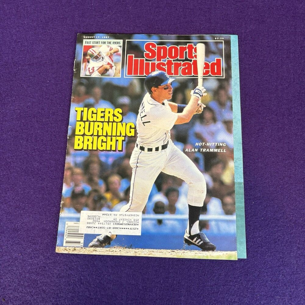 Sports Illustrated August 1987 Detroit Tigers Alan Trammell Magazine Cover
